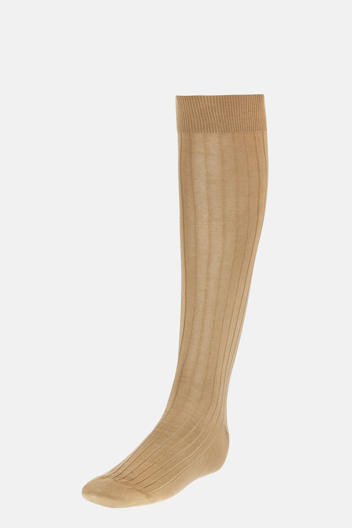 Geribde sokken in organisch katoen, Beige, hi-res