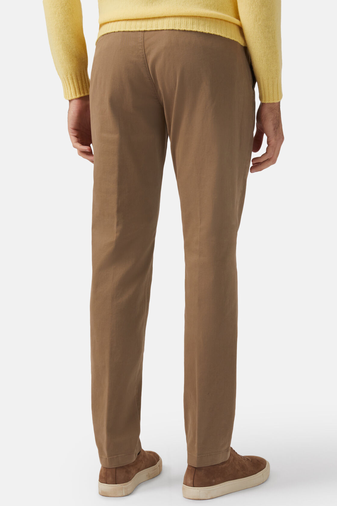 Stretch Cotton Trousers, Taupe, hi-res