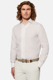 Regular Fit Beige Linen Shirt, Sand, hi-res