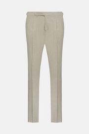 Pure Linen Trousers, Beige, hi-res
