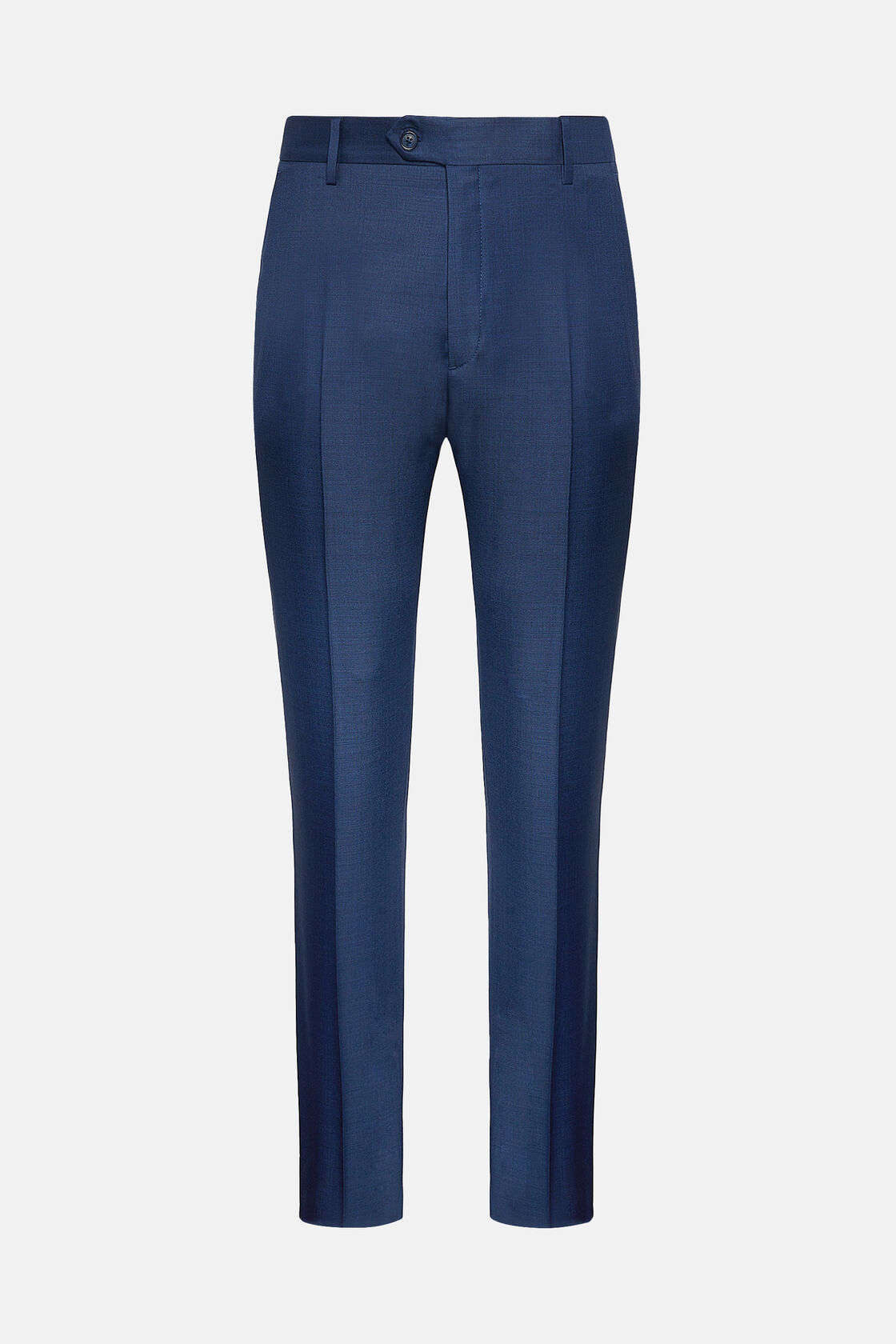 Pantalone Blu Grisaglia In Lana, Blu, hi-res