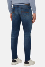 Dark Blue Stretch Denim Jeans, , hi-res
