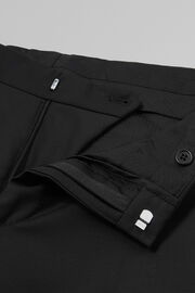 Spodnie Smokingowe Z Satynowym Lampasem Po Bokach, Black, hi-res