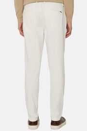 Ελαστικό βαμβακερό παντελόνι, White, hi-res