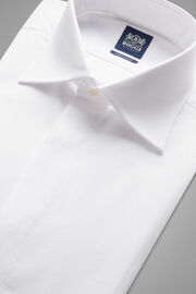 Chemise blanche en coton coupe droite, , hi-res