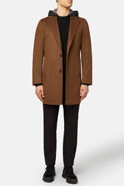 Single-breasted cashmere coat, Hazelnut, hi-res