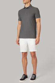 REGULAR FIT POLO SHIRT IN COTTON CREPE JERSEY, Charcoal, hi-res