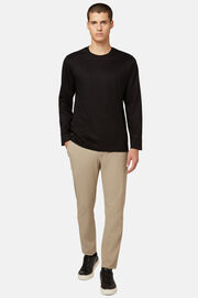 Long-sleeved Pima Cotton Jersey T-shirt, Black, hi-res