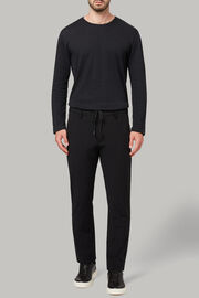 Regular fit stretch nylon trousers, Black, hi-res