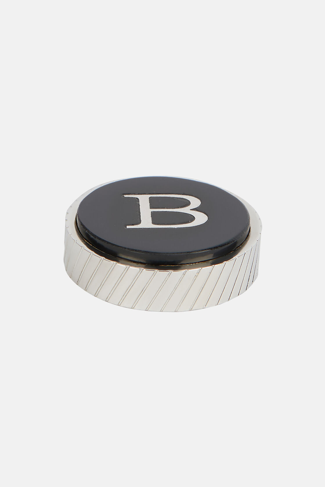 Circular letter b for cufflinks, Black, hi-res