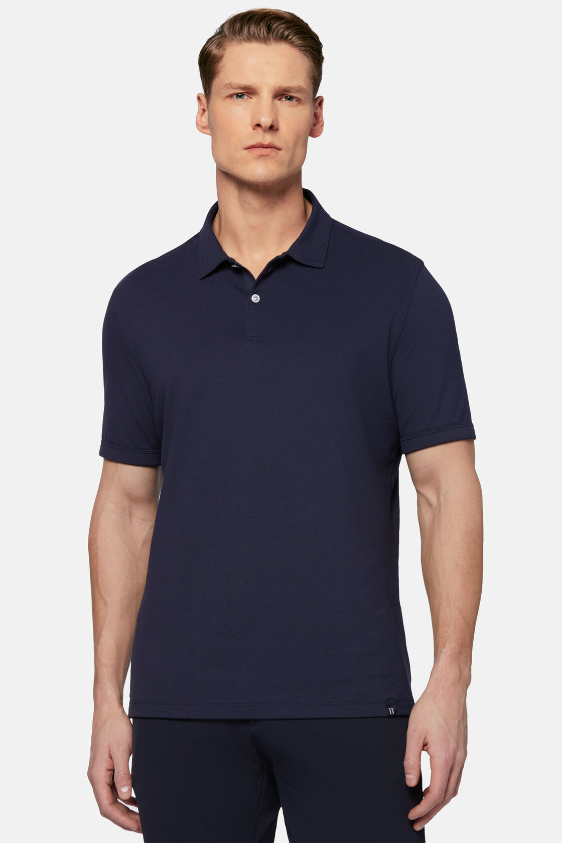 Wiosenna koszulka polo z wytrzymałej piki, Navy blue, hi-res