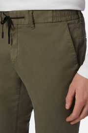 B Tech Stretch Cotton and Nylon Trousers, Military Green, hi-res