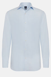 Camisa de algodão dobby azul-celeste de ajuste regular, Light Blue, hi-res