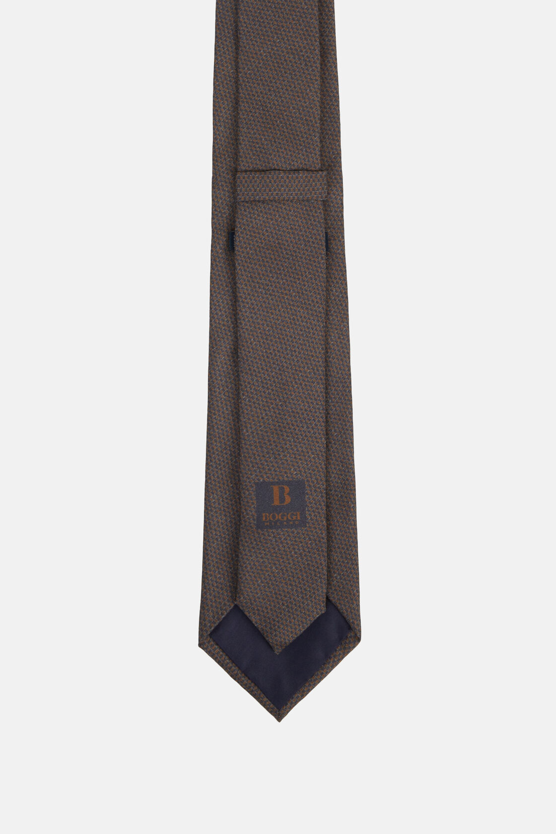 Micro Pattern  Silk Tie, Brown, hi-res