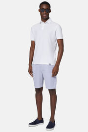 Cotton Crepe Jersey Polo Shirt, White, hi-res
