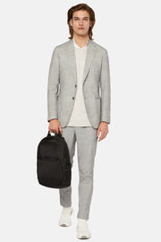 Light Grey Micro Patterned Nylon Suit, , hi-res