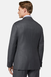 Grey Pinstripe Pure Wool Suit, Grey, hi-res