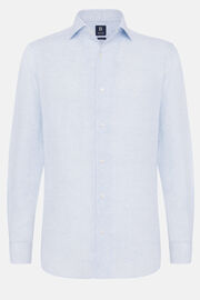 Camisa de algodão azul celeste de ajuste regular, Light Blue, hi-res