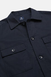 Granatowa koszula wierzchnia z tencelu i bawełny, Navy blue, hi-res