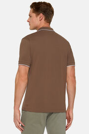 High-Performance Piqué Polo Shirt, Brown, hi-res