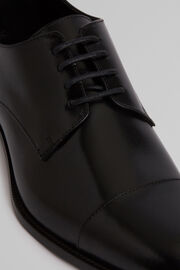 Leather derby shoes, Black, hi-res