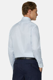Camisa De Rayas Celestes De Algodón Dobby Slim Fit, Azul claro, hi-res