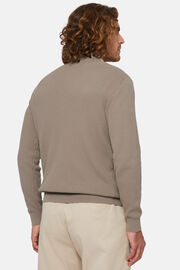 Βαμβακερό πουλόβερ με στρογγυλή λαιμόκοψη, σε γκρι ανοιχτό χρώμα, Taupe, hi-res