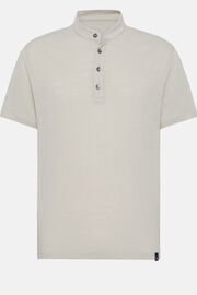 Κοντομάνικο μπλουζάκι από ελαστικό λινό ζέρσεϊ, Sand, hi-res