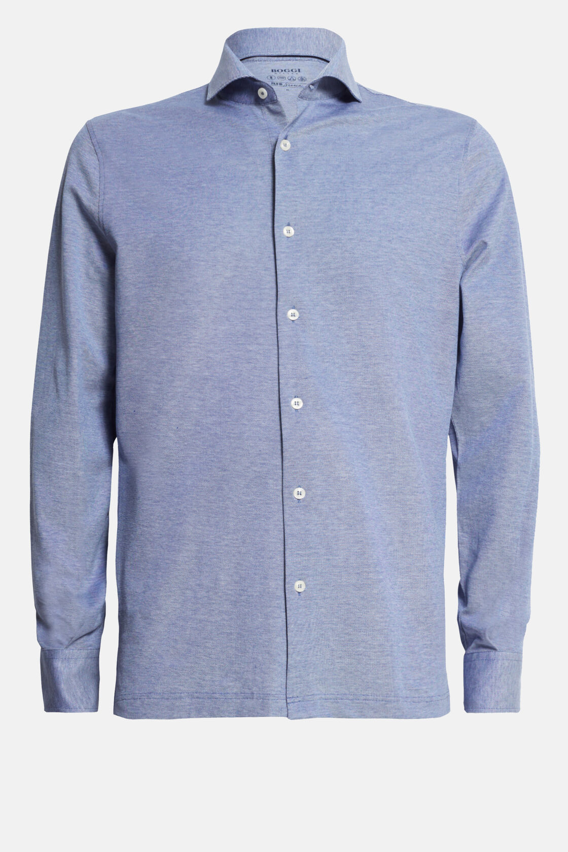 Slim Fit Polo Shirt in Filo Di Scozia Pique, Blue, hi-res