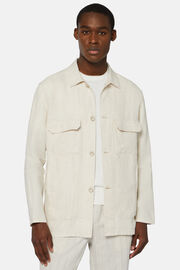 Linen Shirt Jacket, Cream, hi-res