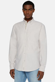 Μπεζ πουκάμισο Oxford από οργανικό βαμβάκι, με κανονική εφαρμογή, Sand, hi-res