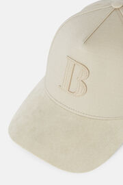 Καπέλο μπέιζμπολ με γείσο και κέντημα από σύμμεικτο βαμβάκι, Beige, hi-res
