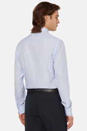 Hemd Mit Azurblauen Streifen Aus Baumwolle Slim Fit, Hellblau, hi-res