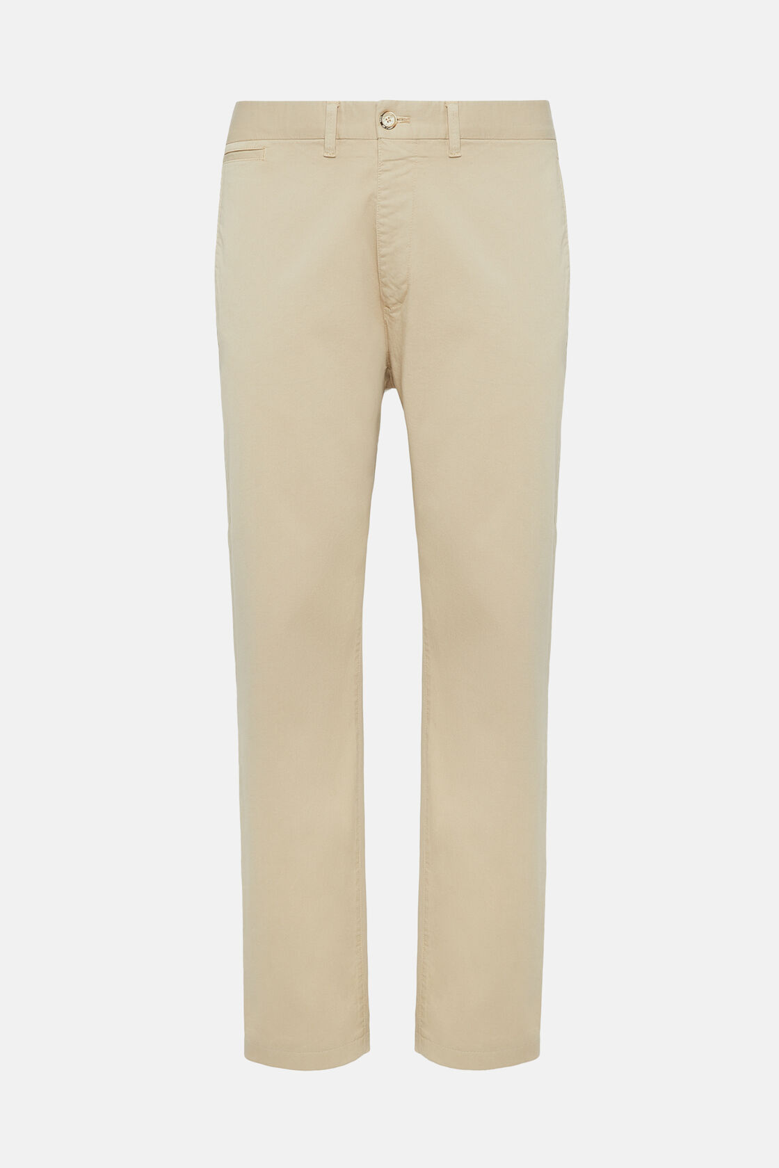 Pantalon En Coton Extensible, Beige, hi-res