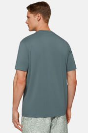 T-shirt in stretch supima katoen, Green, hi-res