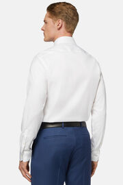 Weißes slim fit baumwoll-pin point hemd, Weiß, hi-res