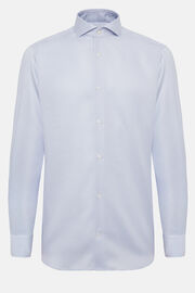 Camicia Royal In Cotone Dobby Slim Fit, Bluette, hi-res