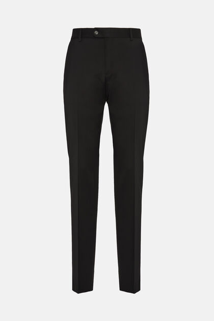 Trousers in Stretch Knitted Wool, Black, hi-res