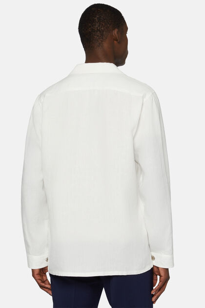 Fehér színű vászon tábori bő ing, White, hi-res
