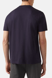 T-Shirt in Cotton and Tencel, Navy blue, hi-res