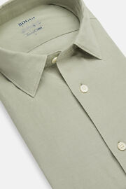 Zielona koszula z lnu i tencelu, fason klasyczny, Green, hi-res