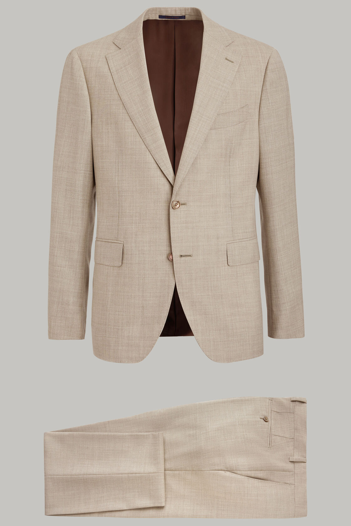 Men's Plain Canvassed Natural Wool Suit Boggi Milano