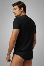 T-shirt en jersey de coton stretch, Noir, hi-res