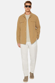 Link Shirt Jacket in Cotton and Lyocell, Beige, hi-res