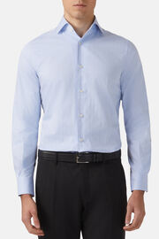 Regular Fit Sky Blue Cotton Twill Shirt, Light Blu, hi-res