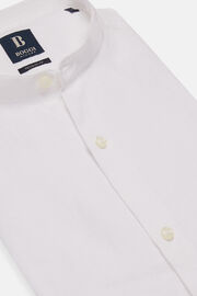 Camicia Bianca In Lino Regular Fit, Bianco, hi-res