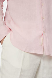 Regular Fit Pink Linen Shirt, Pink, hi-res