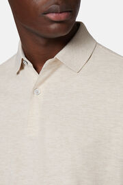 Cotton Piqué Polo Shirt, Sand, hi-res