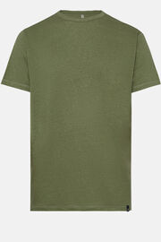 Κοντομάνικο μπλουζάκι από ελαστικό λινό ζέρσεϊ, Military Green, hi-res