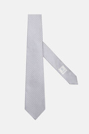 Jedwabny odświętny krawat z nadrukiem, Light Blue, hi-res
